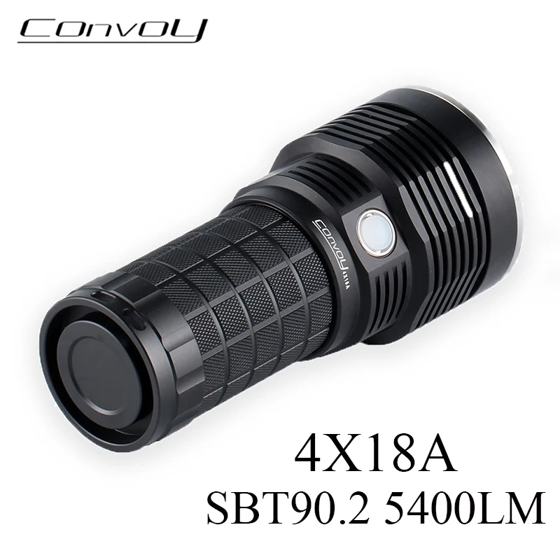 

Convoy 4X18A SBT90.2 Flashlight 5400lm Linterna Led Temperature Control 18650 Type-C Charging Torch High Powerful Lantern