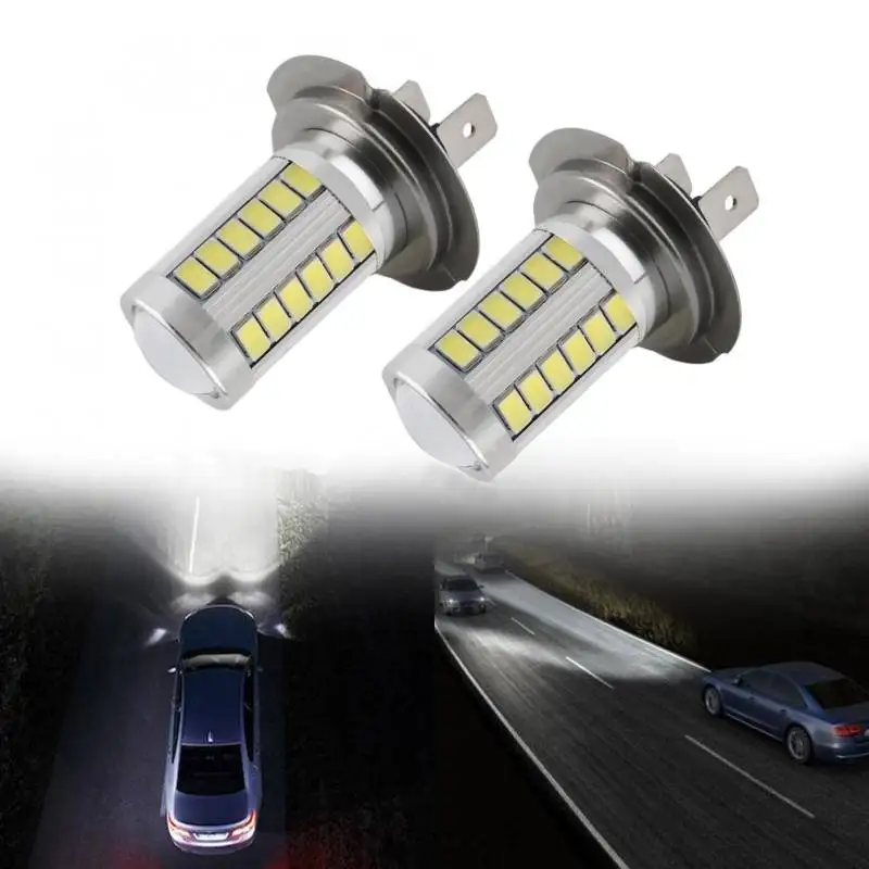 

2PCS H7 LED Fog Light Car Front Lamp 5630 33-SMD Auto Fog Driving Light DRL Bulb 800LM White Paking Signal Lamp Car Accessories