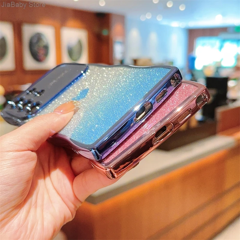 Роскошный мягкий блестящий чехол с полным покрытием для Samsung S22 S23 S24 Ultra FE Plus