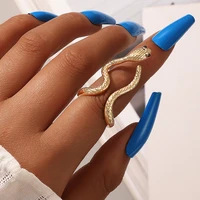 fashion creativity exaggerated open metal python snake rings for women men personality cool party prom jewelry
