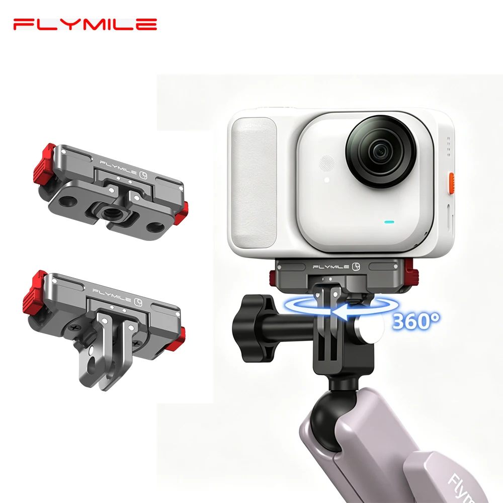 Фото Магнитное быстросъемное крепление Flymile, для insta360 GO Ultra, 360 °   Поворотный механизм для аксессуаров камеры insta360 GO Ultra №1