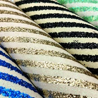 xht stripe design multicolored glitter faux leather fabric sheet spunlace backing for making shoebagdiy accessoreies