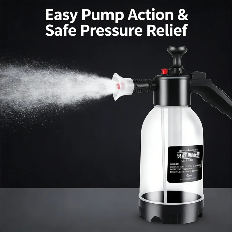 Car washing spray pot foam spray pot 2L spray type with pressure relief valve for household car spray hand pressure spray pot