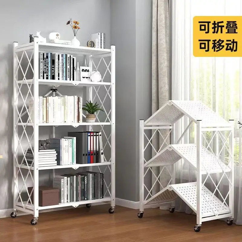 

Aoliviya Sh New Installation-Free Folding Gap Kitchen Shelf Floor Trolley Storage Living Room Balcony Microwave Oven Shelf Whole