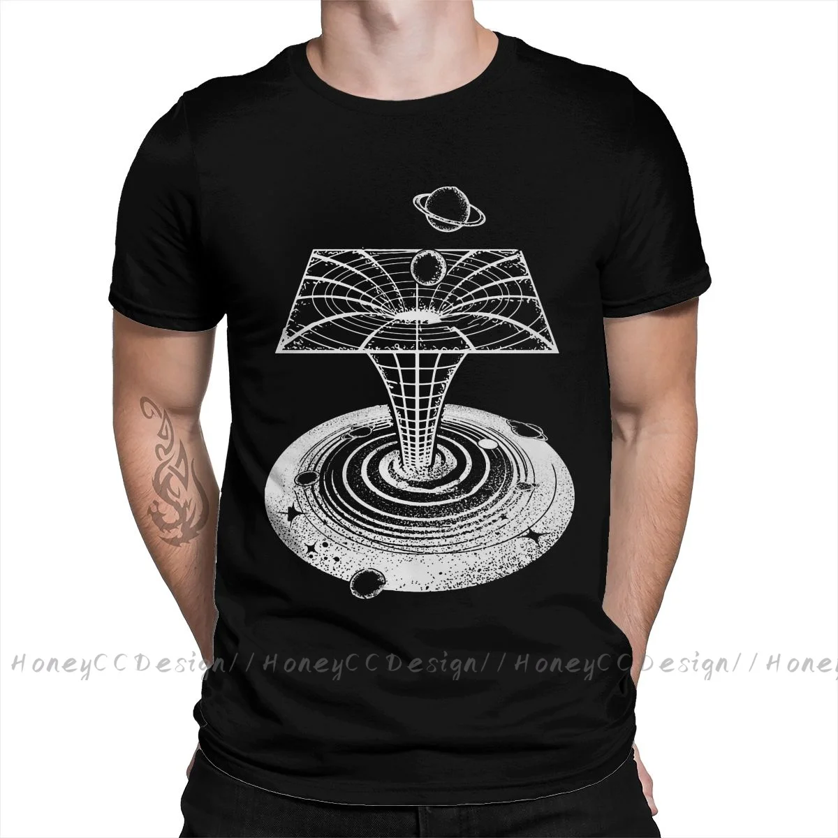 Black Hole Science T-Shirt Men Top Quality 100% Cotton Short Classic Summer Sleeve asual Shirt Loose Tees