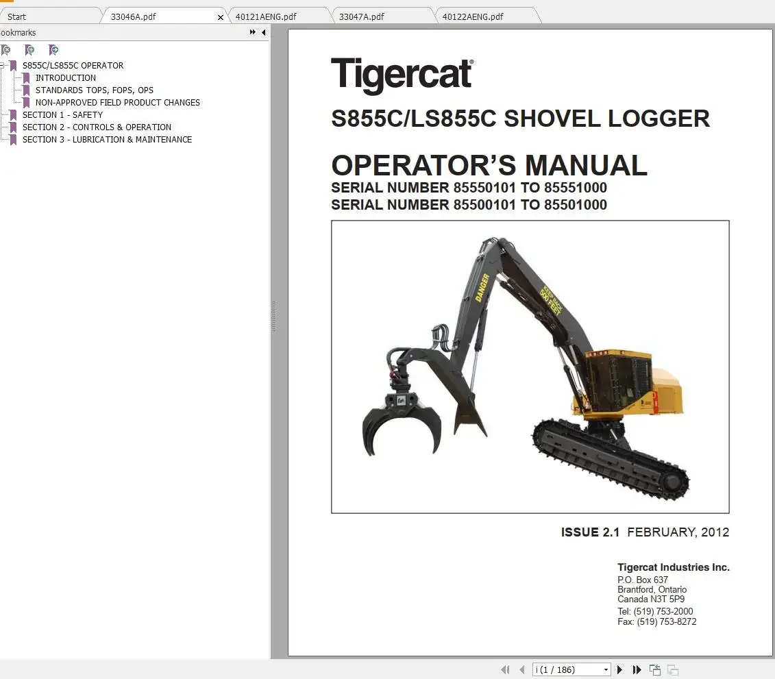 Tigercat Machine 35 ГБ PDF 2021 Руководство по обслуживанию и руководство эксплуатации DVD