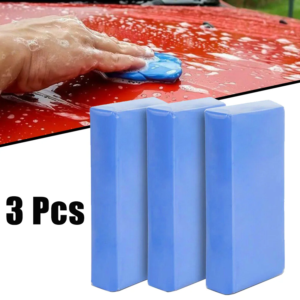 

3Pcs Car Clay Mud Clay Cleaning Bar Detailing Waxing Polish Treatment Cleaning Strong Decontamination Volcanic Grinding Mud