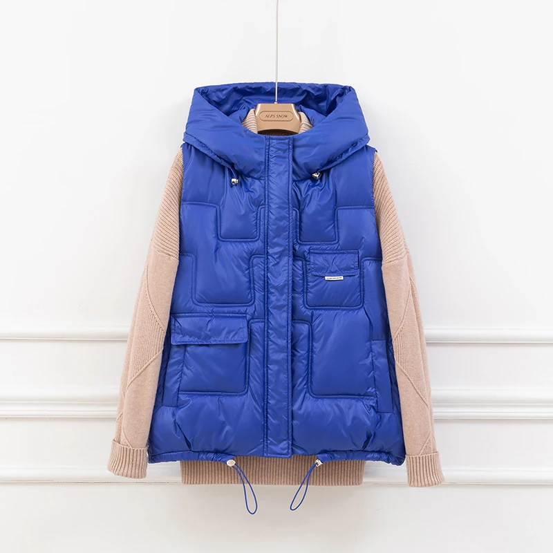 Women Winter Warm Cotton Padded Vests Sleeveless Parkas Jacket