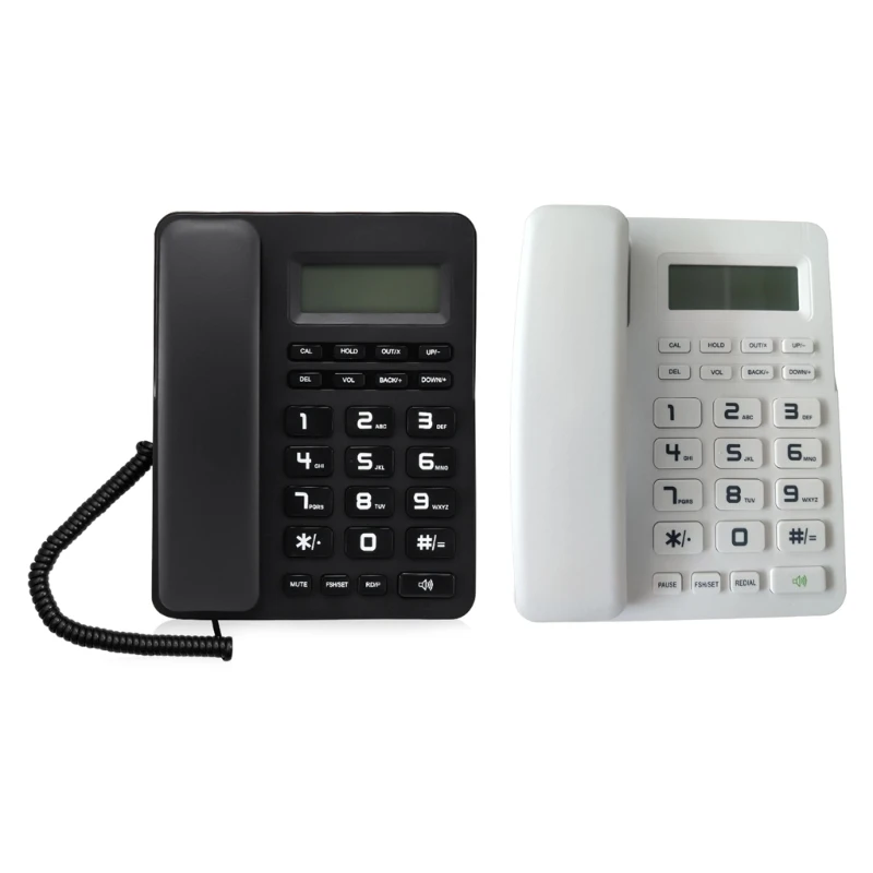 

VTC-500 Corded Landline Phone Big Button and LCD Display for Seniors Desktop Wall Mount Telephone for Home and Office