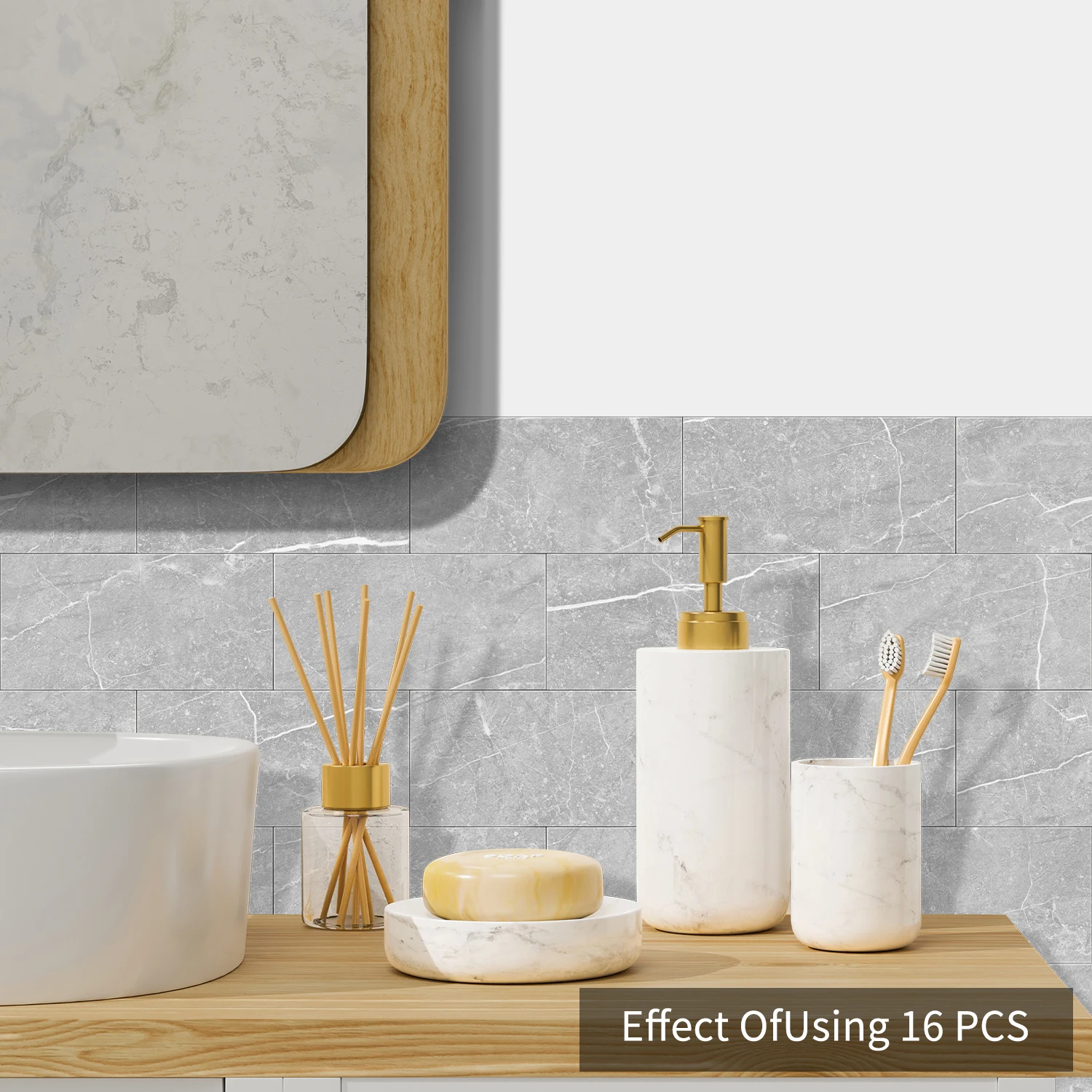 Наклейка на стену с мраморным узором 16 шт./32 шт. наклейка водонепроницаемая