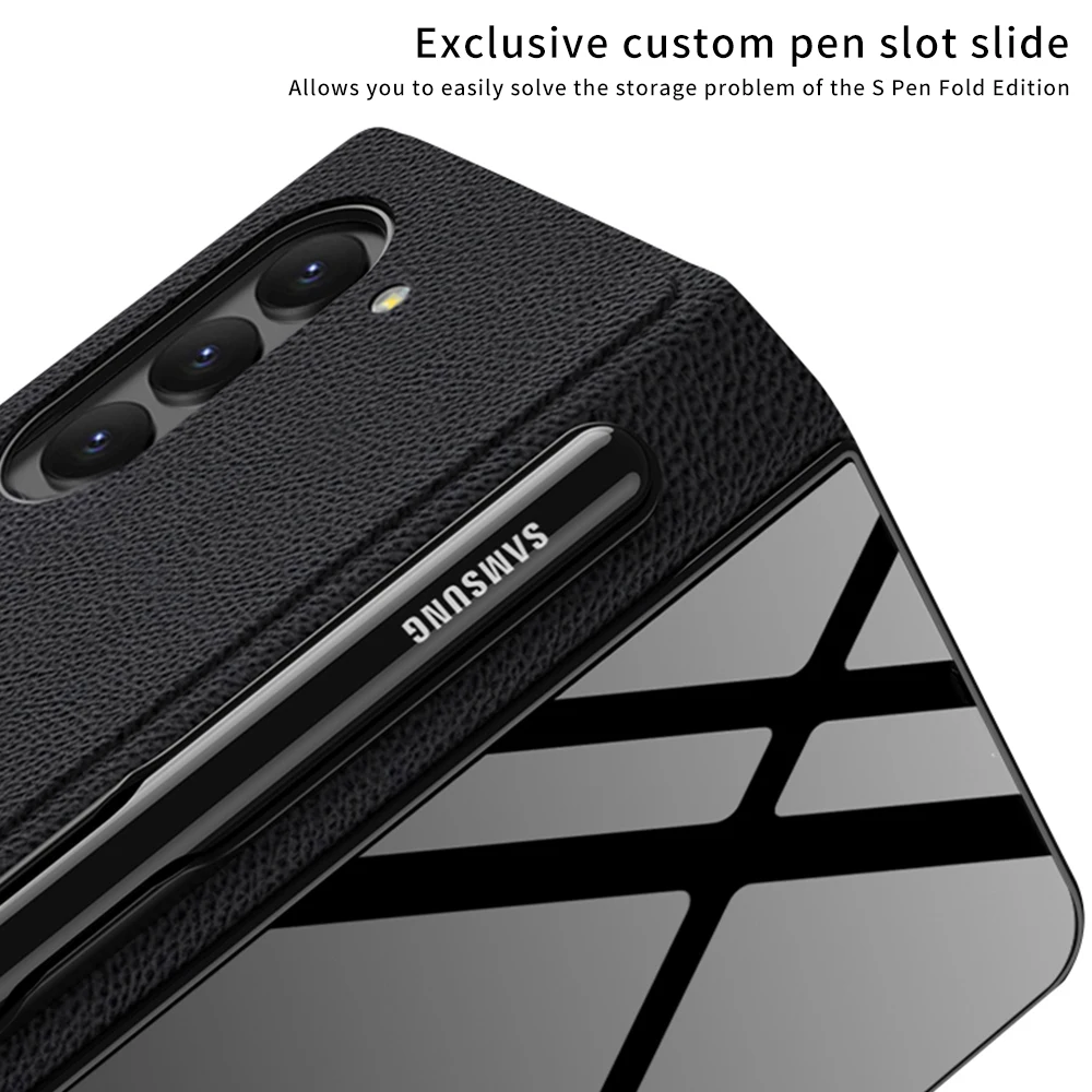 For Samsung Galaxy Z Fold 5 Fold 4 3 Case Ultra-thin Magnetic Hinge Kickstand Shockproof Protection Pen Holder Case For Fold3 4