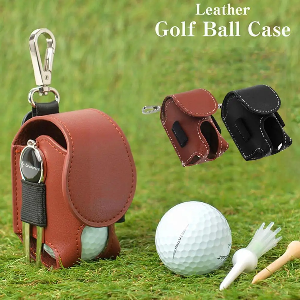 

Golf Ball Leather Pouch Golf Ball Pu Pocket Portable Storage Bag Waist Waist Golf Bag Golf Accessory Holder Mini Ball Conta M0b2