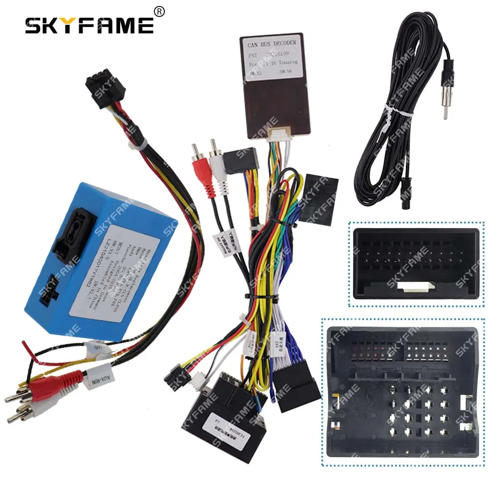

SKYFAME автомобильный 16-контактный жгут проводов адаптер Canbus Box декодер Android радио кабель питания для Volkswagen Touareg G-VW-RZ-60