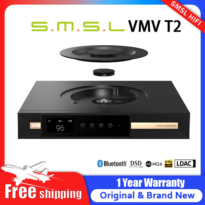 CD-плеер SMSL VMV T2 с высоким разрешением цифровой аудио MQA DSD512 Hi-End Bluetooth 5.1 LDAC Aptx-HD 32