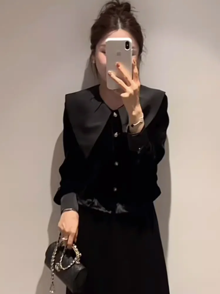 Элегантные бархатные топы во французском стиле в ретро женские весенние новинки