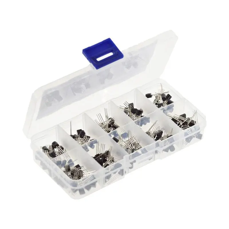 

200PCS TO-92 Inline Transistor Box NPN TO-92 BC337-C1815 BC337 BC327 2N2222 2N2907 2N3904 2N3906 S8050 S8550 A1015 C1815