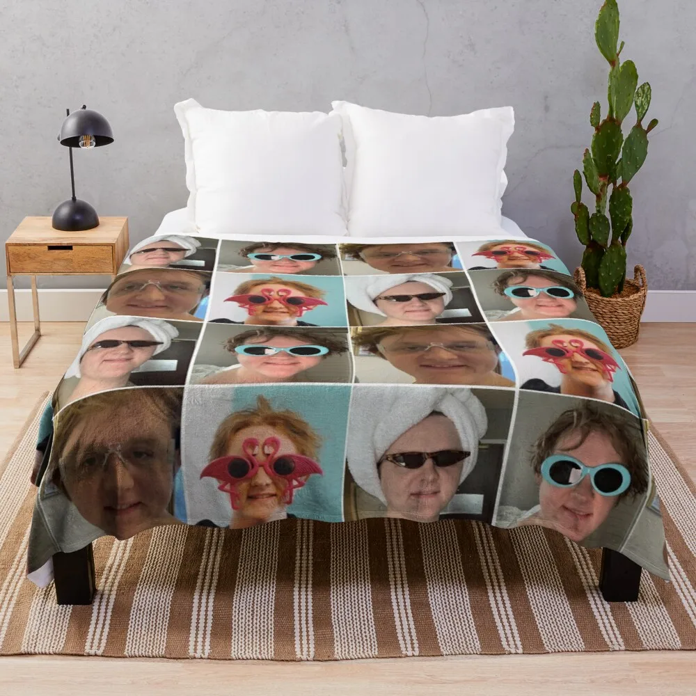 

Lewis Capaldi collage Throw Blanket Anti-pilling flannel sofa blanket with tassels large knitted plaid