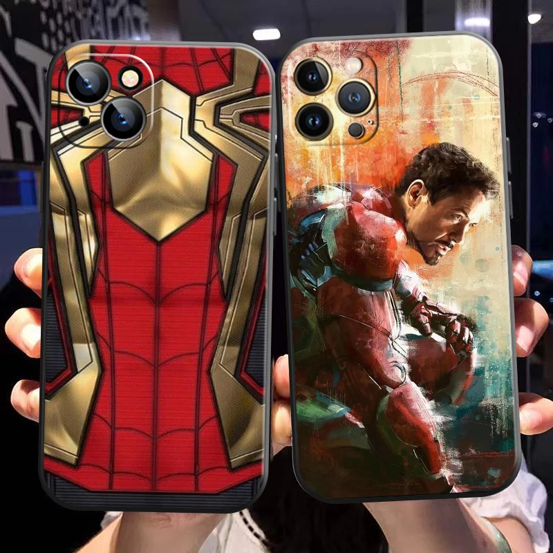 

Avengers Spiderman Iron Man For Apple iPhone 13 12 11 Pro 12 13 Mini X XR XS Max 5 6 6S 7 8 Plus SE2020 Phone Case Soft Bumper