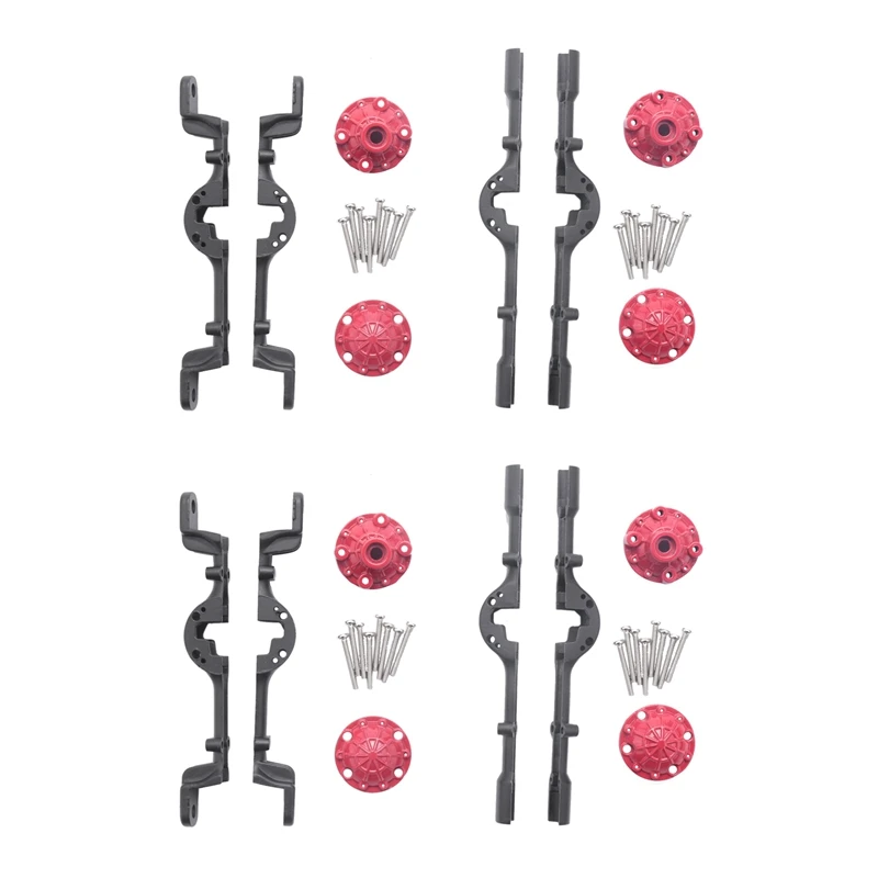 

2X детали для радиоуправляемых моделей, передняя и задняя сборка, корпус для четырехколесного привода Naughty Dragon Wpl Mn (черный)