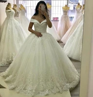 elegant princess wedding dresses 2022 lace applique v neck crystal off shoulder bridal gowns with lace up back vestido de noiva