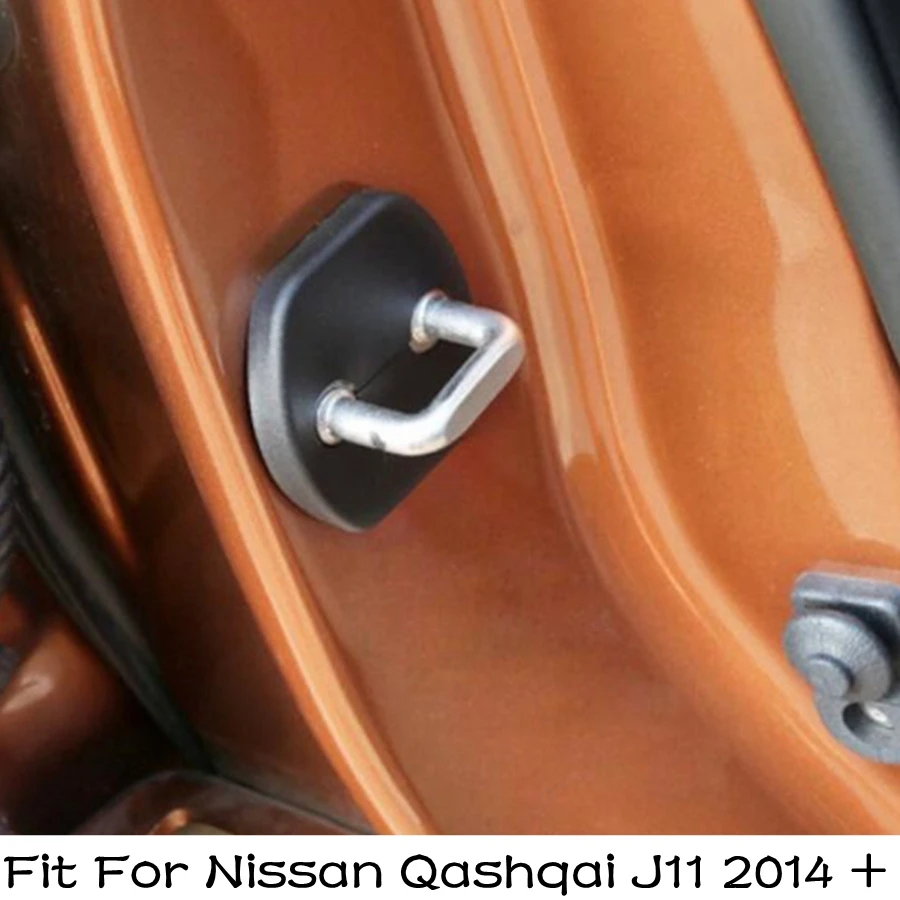 

Inner Car Door Lock Protector Buckle Frame Cover Trim 4 Pcs / Set For Nissan Qashqai J11 2014 - 2020 Plastic Black Accessories