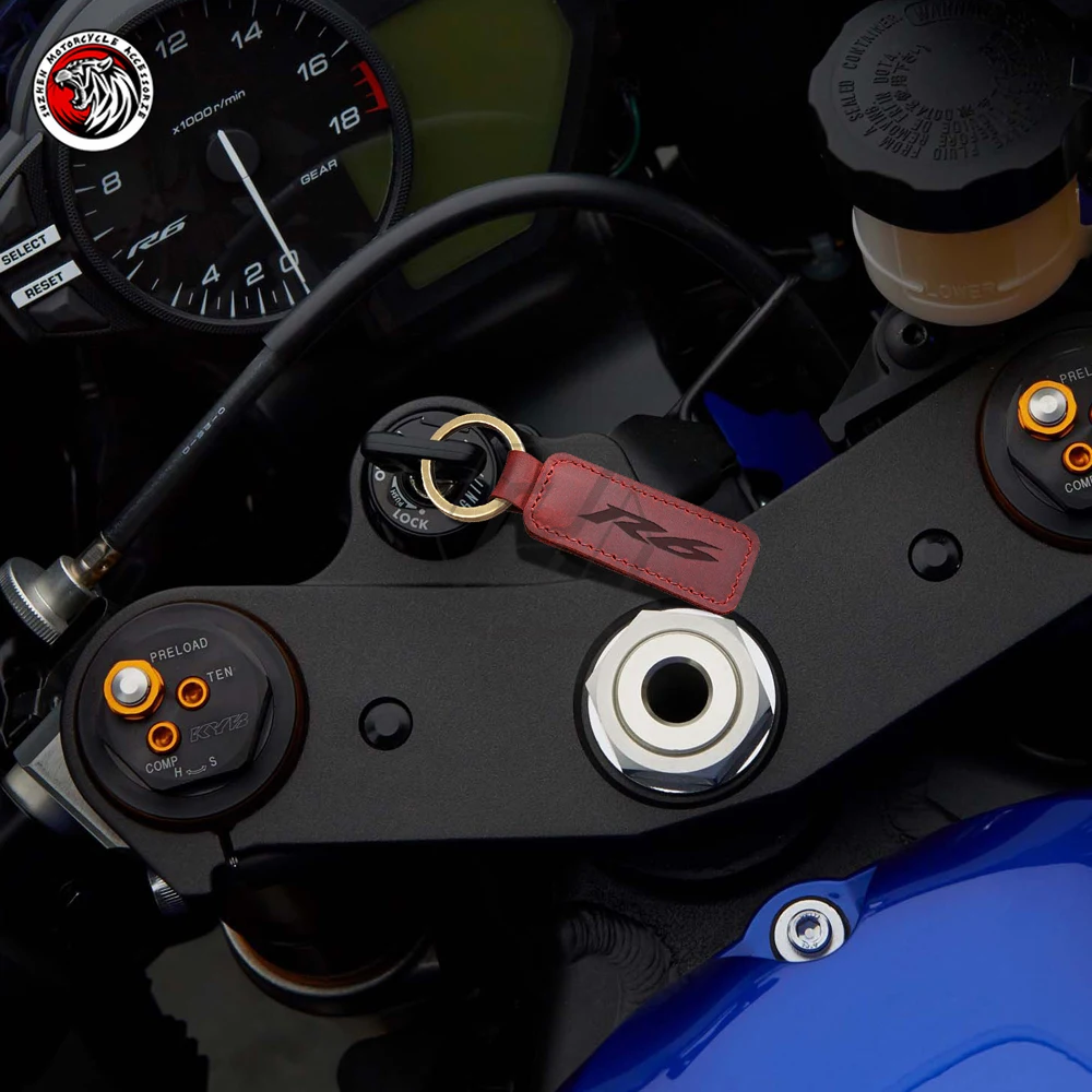 

Брелок для ключей из воловьей кожи для мотоциклов, подходит для моделей Yamaha YZF-R6 R6