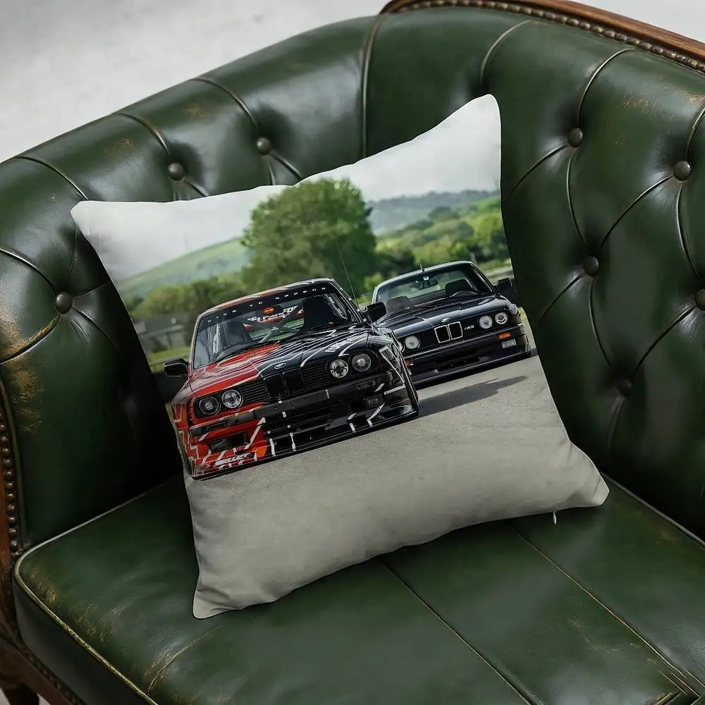 Фото Наволочка для декоративной подушки для спортивного автомобиля BMW E30, 45 см x 40 см, декоративная наволочка для кровати, индивидуальный дизайн, квадратная наволочка. №5