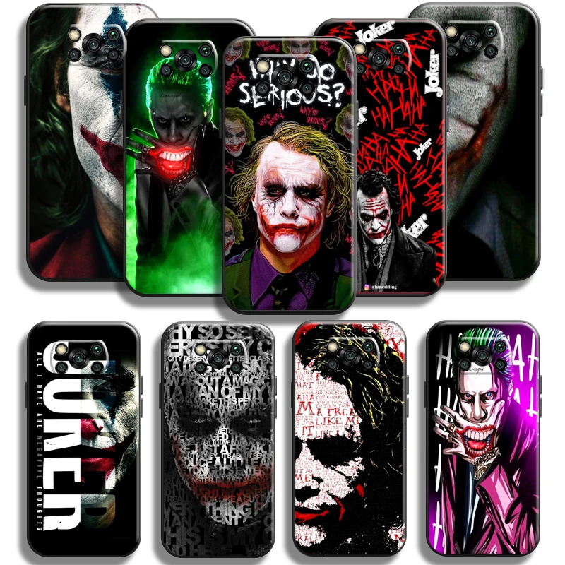 

Clown The Joker For Xiaomi Poco X3 Pro NFC Poco X3 GT Phone Case Back Black Liquid Silicon Soft Funda Carcasa Silicone Cover