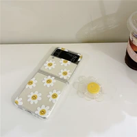 sx 72 cy personality smile flower phone case for samsung galaxy z flip 3 5g hard pc back cover for zflip3 case protective shell