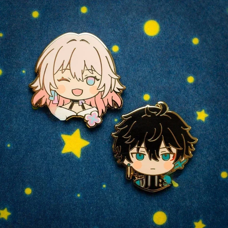 Эмалированная брошь HHSR 7 марта и Dan Heng Honkai Star Rail