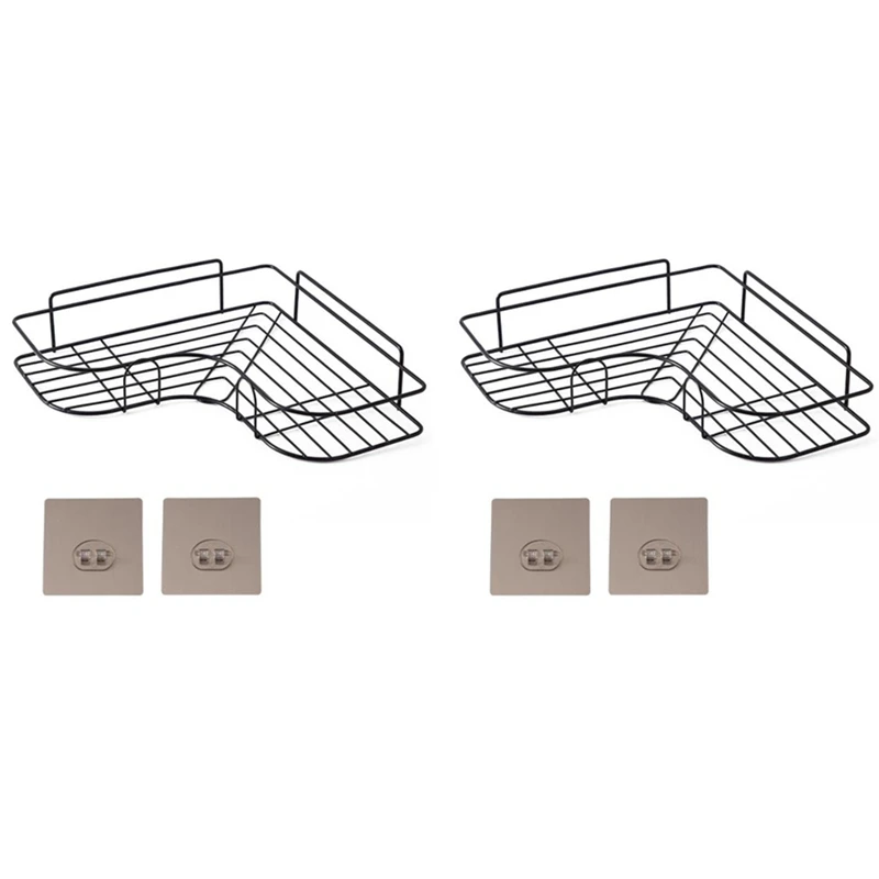 

Органайзер для душа, 2 упаковки, угловые полки для ванной комнаты, аксессуары для кухни и ванной комнаты, в комплекте 4 наклейки на клейкой ос...