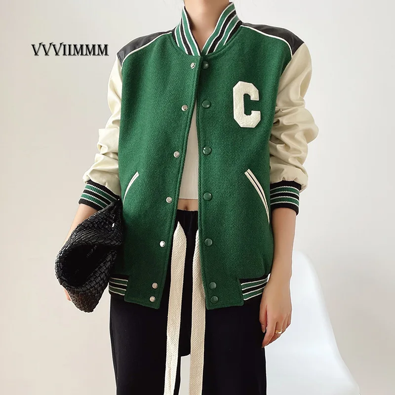 

Sports Retro Baseball Suit Women's Stitched Loose Jacket Woman Clothes Cyber Y2k Man Traf Outerwear Spring 2021 Coat Winter News