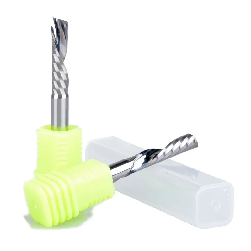 

2pc SHK 3.175mm 4mm 5mm 6mm AAA Left Spiral Milling Cutter Down Cut One Flute Router Bit CNC End Mill Carbide Milling Cutter