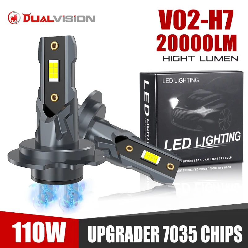 

110 Вт, H7, лампы для фар головного света, лампы для фар головного света, высокая мощность 2000 Вт, H7 3580, чипы CSP, дизайн 1:1, мини-вентилятор для автомобиля, лампа для противотуманной фары