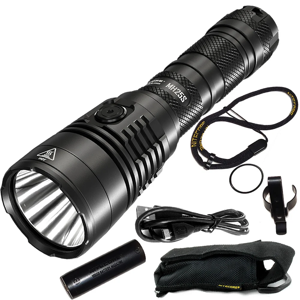 Wholesale NITECORE MH25S 1800 Lumens USB-C Rechargeable Flashlight without 21700 Batteries Outdoor Camping Hunting Free Shipping