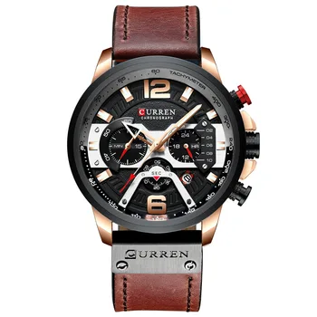 Luxury Business Quartz Movement Watch for Men Chronograph Auto Date Leather Strap Versatile Casual Upscale Men's Gifts New 8329 Other Image
