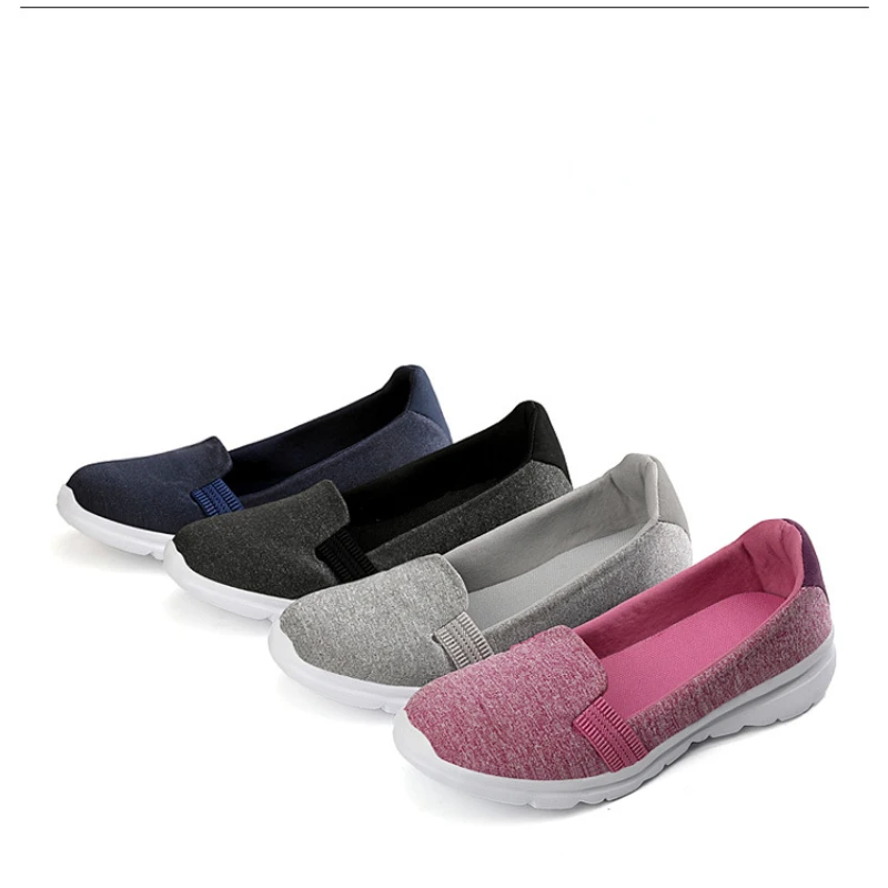 Summer New Women Flats Casual Shoes Soft Sole Lazy Shoes Slip-On Comfortable Breathable Walking Shoes Cushioning Durable