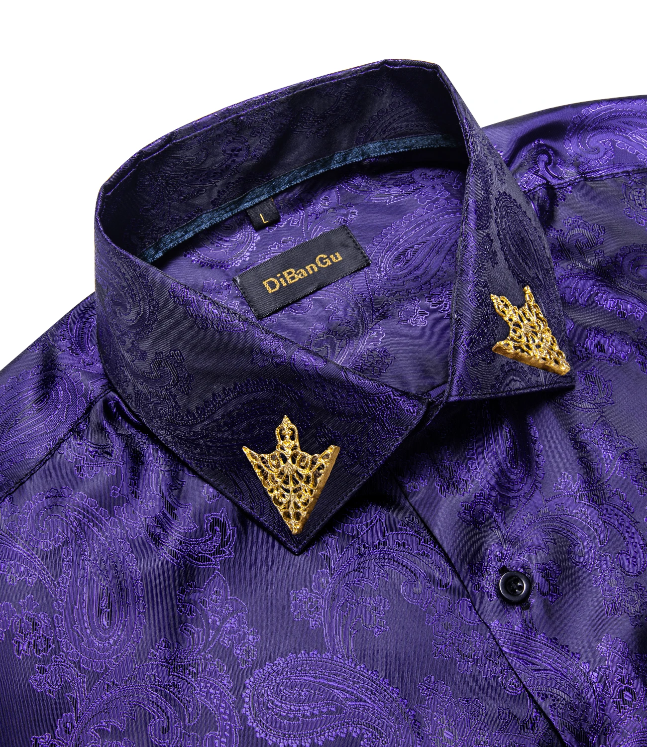 New Arrival Men's Thin Shirts Silk Long Sleeve Summer Spring Paisley Plum Purple Business Turn-down Collar Shirt Male Blouses