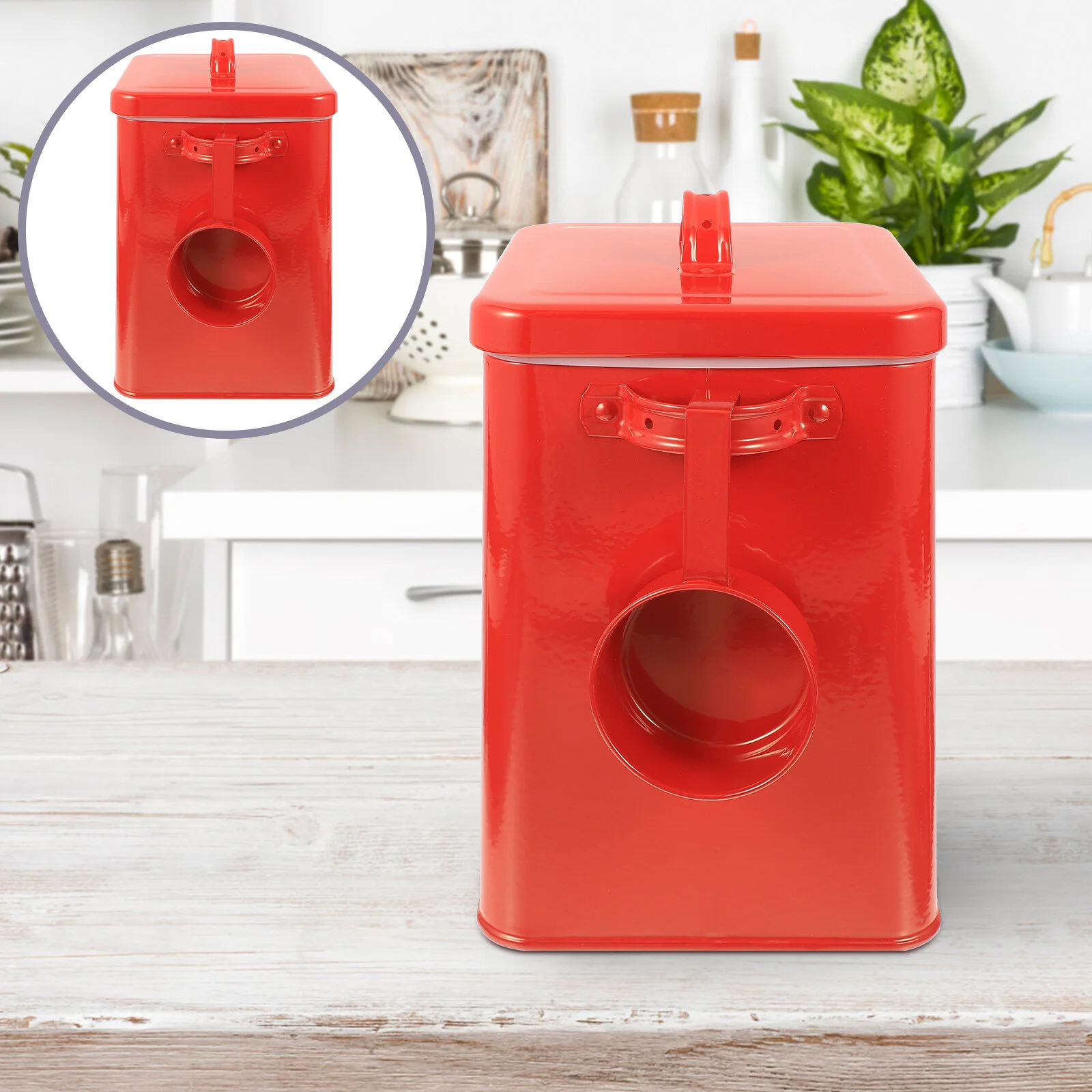 

Storage Jar Laundry Powder Bucket Pet Food Container Waterproof Canister Iron Airtight Bin