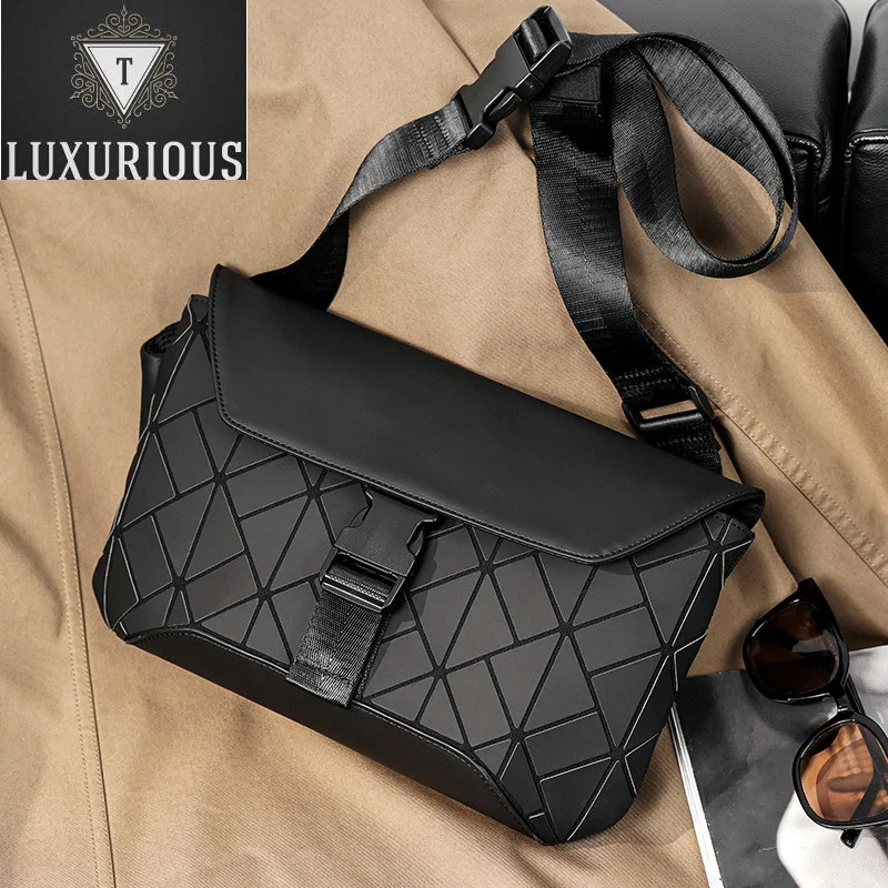 

Fashion Geometric 's Hasp Shoulder Messenger s Back Pack Waist Crossbody Bags for Men Satchel