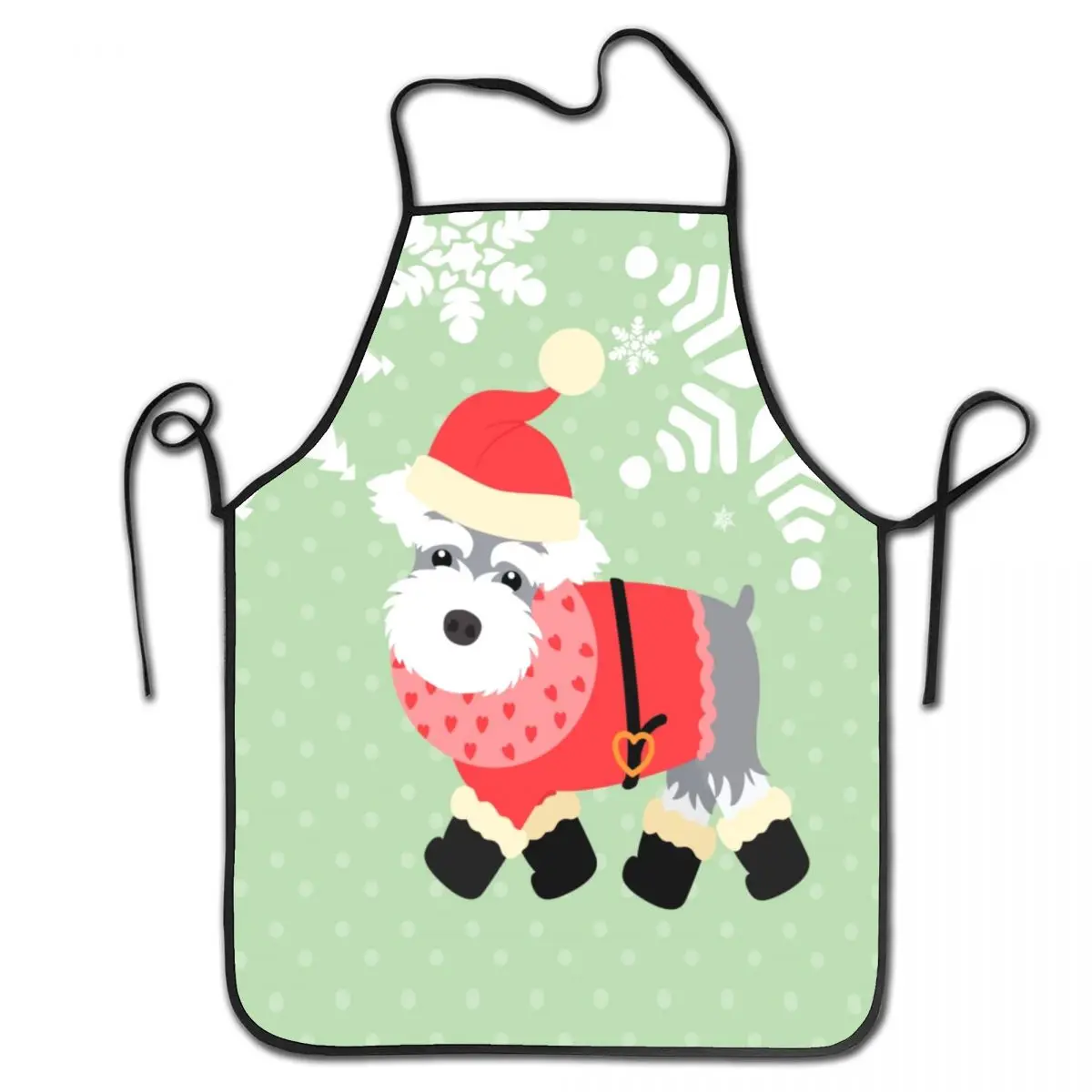 

Миниатюрные рождественские фартуки шнауцера с Санта-Клаусом для мужчин и женщин, унисекс, для взрослых, шеф-повара, кухня, милая искусственн...