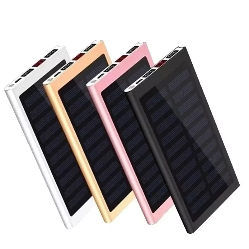 

2023New Solar Power Bank 30000mah 2 USB External Battery LED Portable Powerbank Mobile Phone Solar Charger for smart phone
