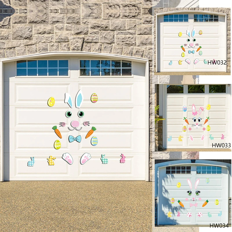 

Пасхальный кролик, фотоэлемент для украшения стен, гаража, окон, самоклеящиеся наклейки, товары для вечерние 2021