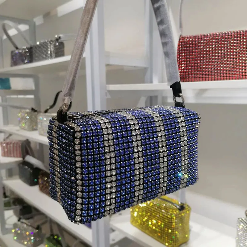 

Diamonds Evening Bags Purses Clutch Wedding Patry Designer Small Handbag For Women Shinny Rhinestone Shoulder Crossbody Bag
