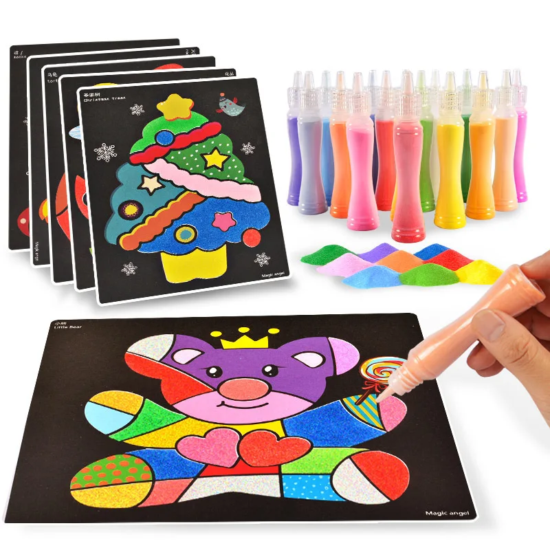 

Sand Painting Children'S Colored Sand Boys And Girls' Baby Handmade Diy Making Parent-Child Educational Scratch Art Se