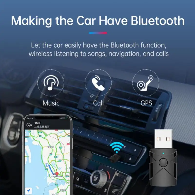 

Aux Adapter Wireless Car Receiver USB Jack Audio Music Mic Handsfree Adapter for Car Speaker