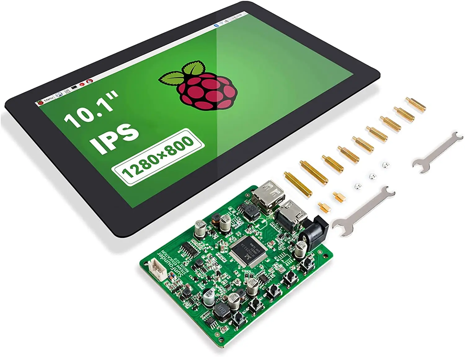 SunFounder 10.1 IPS LCD Touch Screen Display Monitor HDMI 1280*800 for Raspberry Pi 4B 3B+ 3B 2B  LattePanda Beagle Bone