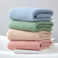 soft hand towel wash face towelquick dry bath towel quick absorbent encrypted coral fleecetwill plaid style