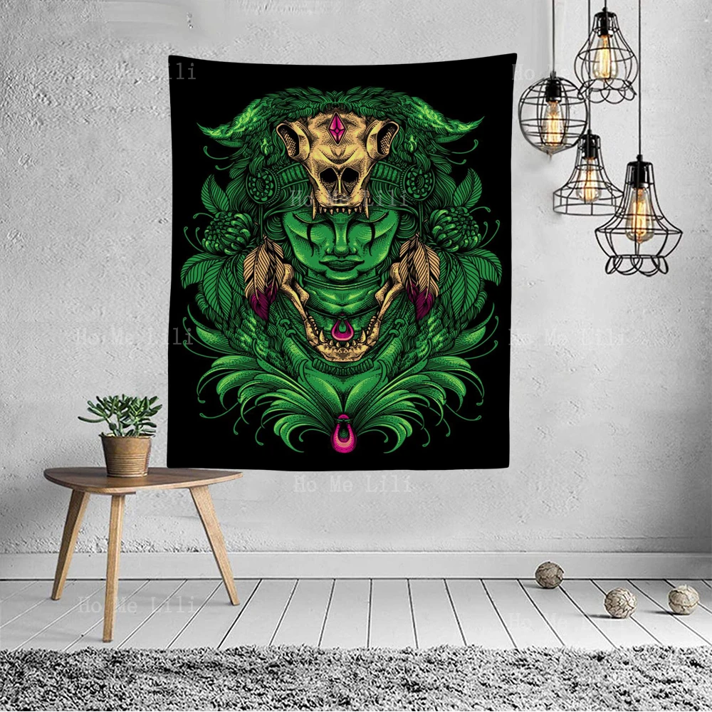

Shaman Lady Art Poster Scary Sleeping Demons Tapestry Decorated Bedroom