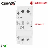 geya gyhc dc contactor dc24v coil 2p 220v 40a 63a 2no 2nc 1no1nc automatic householdr contactor din rail type
